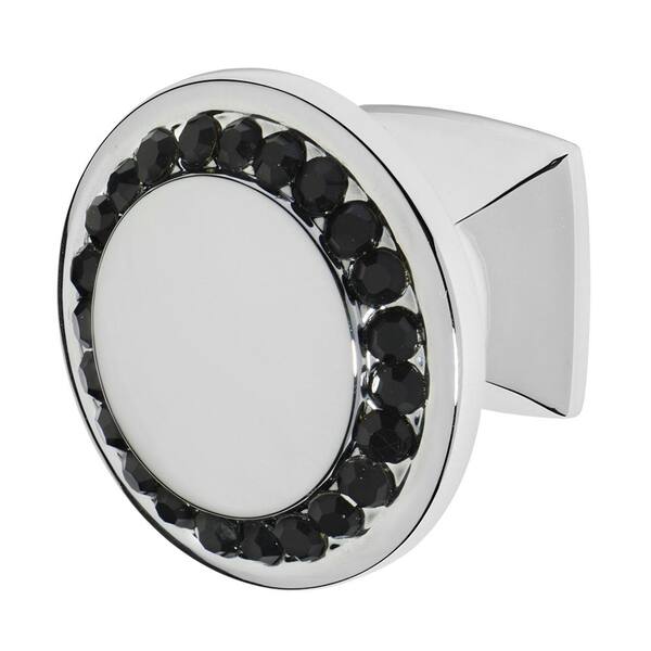 Wisdom Stone Isabel 1-1/4 in. Chrome with Black Crystal Cabinet Knob