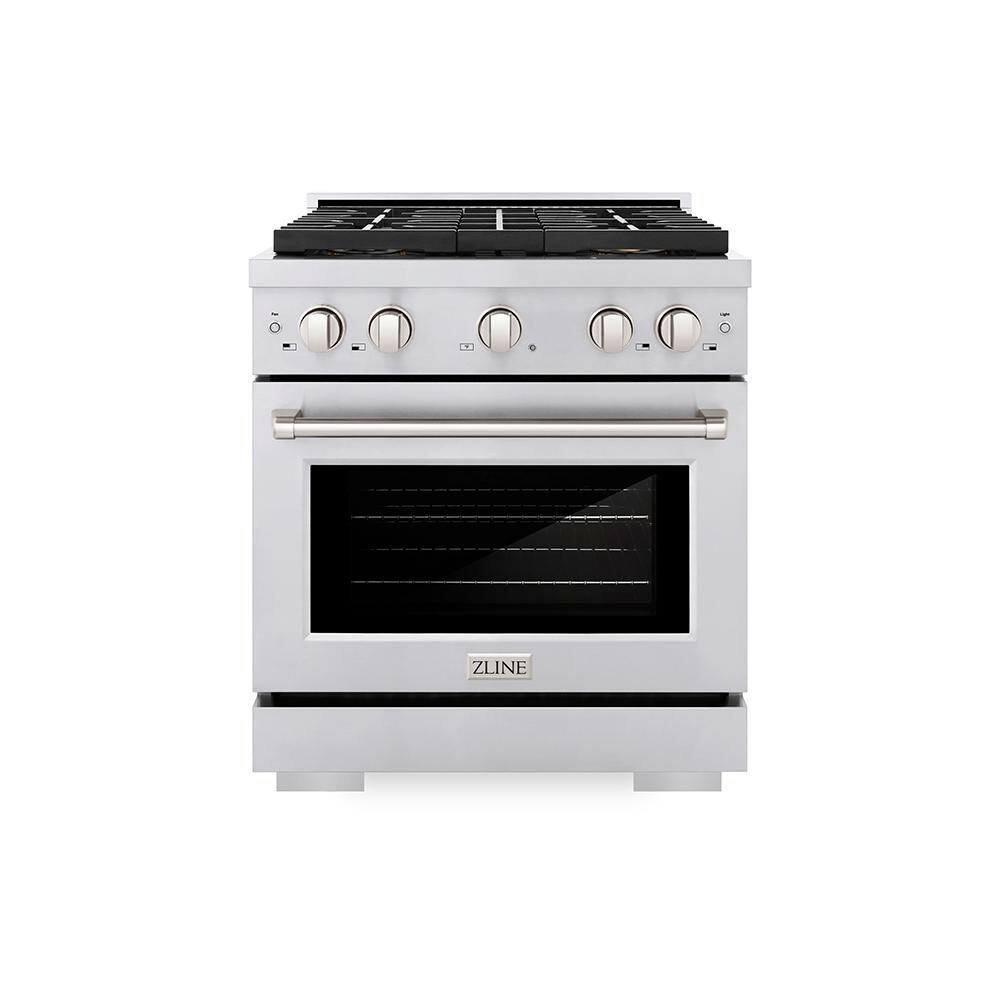 ZLINE Kitchen and Bath 30 in. 4.2 cu. ft. Paramount Dual Fuel Range with 4 Burner DuoPro Cooktop and Electric Convection Oven in Stainless