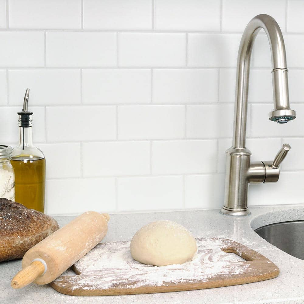 Essential White Matte Ceramic Subway Wall Tile 3" x 6"