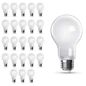 40-Watt Equivalent A19 Dimmable Filament CEC 90+ CRI Frost Glass E26 Medium LED Light Bulb, Bright White 3000K (24-Pack)