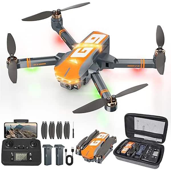 GPS Foldable Drone with 4K UHD Camera Brushless Motor 5G FPV Auto Return Long Flight Time Follow Me Mode, Dark Gray