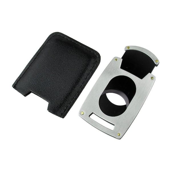 Kent Brushed Stainless Steel Silver Thin Single Blade Cigar Cutter