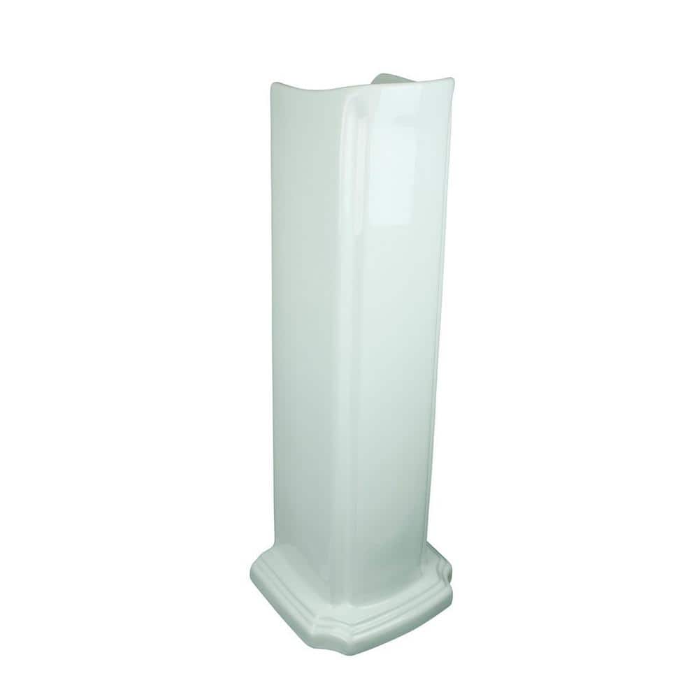 Glossy White Porcelain Pedestal Bathroom Sink Leg Support