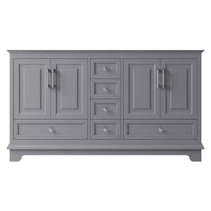 McAuley 57.87 in. W x 20.94 in. D x 32.68 in. H Bath Vanity Cabinet Only in Taupe Grey