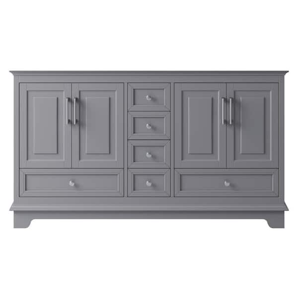 Exclusive Heritage McAuley 57.87 in. W x 20.94 in. D x 32.68 in. H Bath Vanity Cabinet Only in Taupe Grey