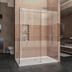 Enigma-X 32 1/2 in. D x 60 3/8 in. W x 76 in. H Frameless Corner Sliding Shower Enclosure in Polished Stainless Steel