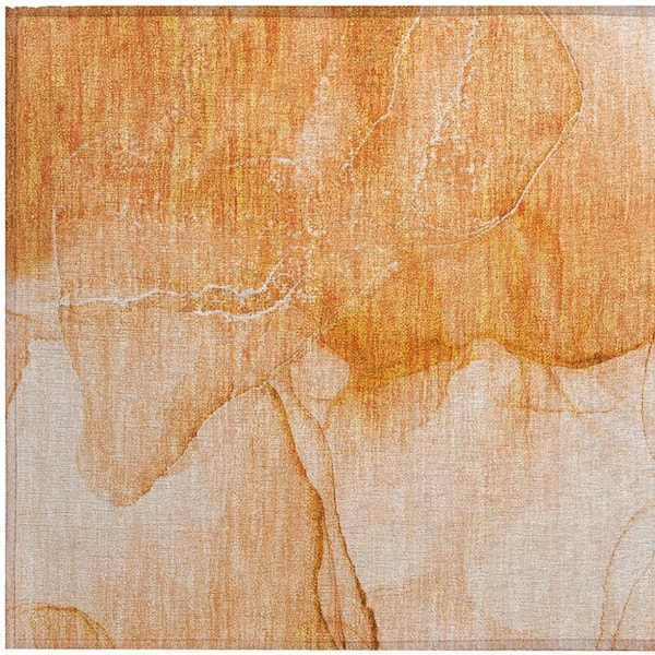 Orange 2 ft. x 3 ft. Abstract Indoor/Outdoor Area Rug