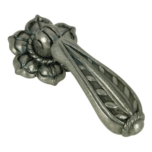Richelieu Hardware Provence Collection 2 9/16 in. (65 mm) x 1 1/4 in. (32 mm) Pewter Traditional Cabinet Pendant Pull