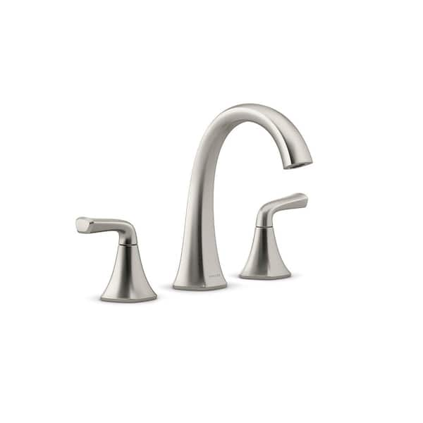 KOHLER Sundae 8 in. Widespread Double Handles Bathroom Faucet in Vibrant Brushed Nickel