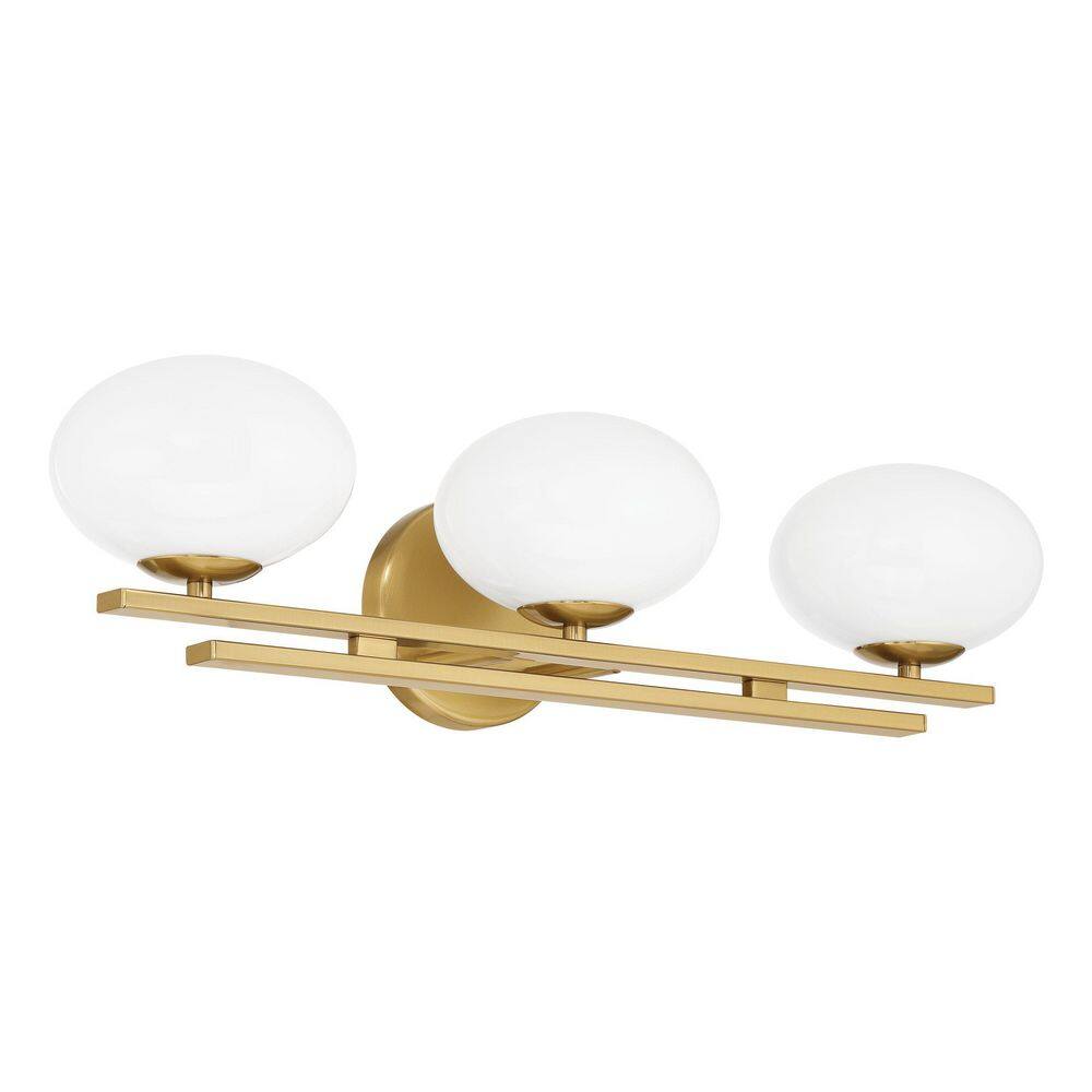 Julep 24-in. 3-light Brushed Gold Vanity Light with Opal Glass Shades price history on PriceWatchPro