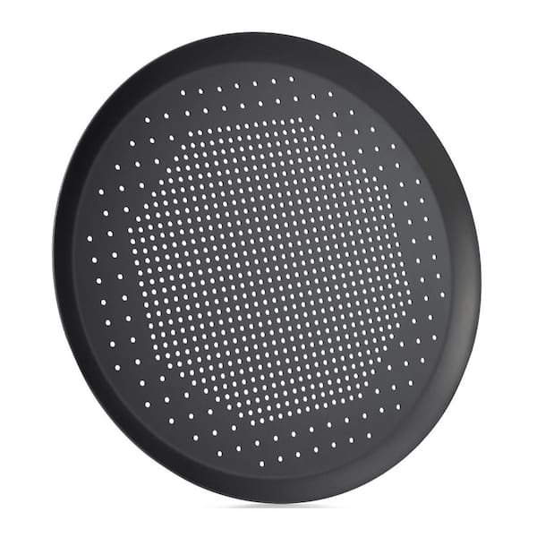 11.5 in. Aluminum Alloy Perforated Pizza Crisper Pan Nonstick Round Vented Bakeware Tray for Oven Kitchen