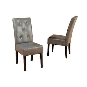 Taylor Dark Grey Bonded Leather Dining Chair (Set of 2)