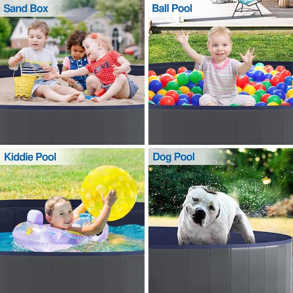 Foldable Dog Pool, Hard Plastic Pet Bath Swimming Pool, Portable Bath