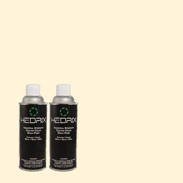 Hedrix 11 oz. Match of 2B13-1 Ivory Coast Semi-Gloss Custom Spray Paint (2-Pack)