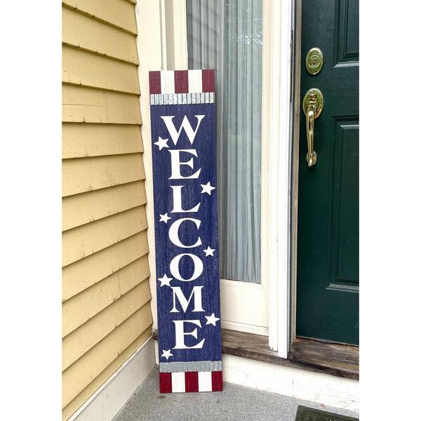 48 in. Free Standing Decoration Fourth of July Americana Welcome