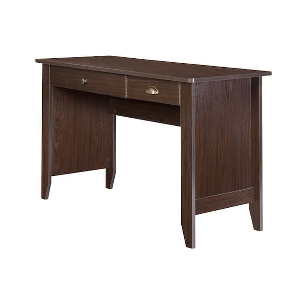 espresso writing desk with drawers