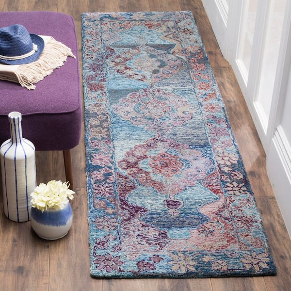 Vintage Oushak 2 ft. x 8 ft. Blue Distressed Oriental Runner Rug
