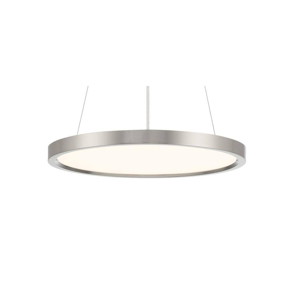 Brushed Nickel 30W LED Pendant Light with Acrylic Shade