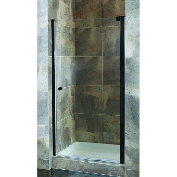 Foremost Cove 32.5 in. to 34.5 in. x 72 in. H Semi-Framed Pivot Shower Door in Oil Rubbed Bronze with Clear Glass
