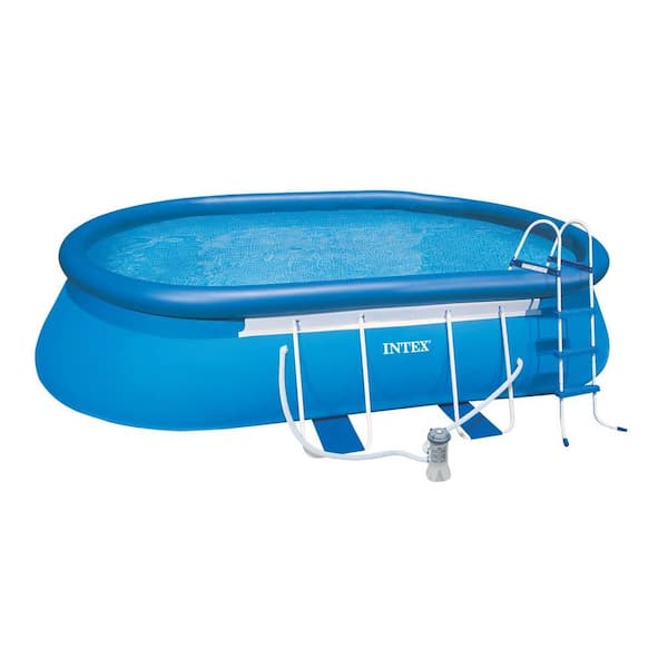 Intex 18 ft. x 10 ft. x 42 in. Oval Frame Pool Set