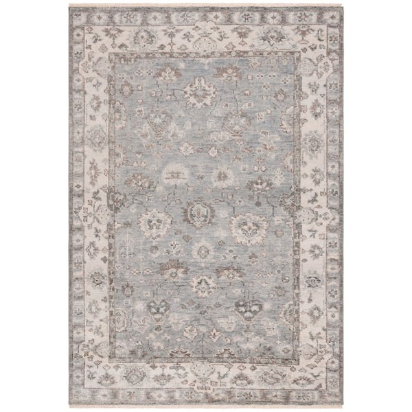 Samarkand 6 ft. x 9 ft. Gray/Ivory Persian Area Rug