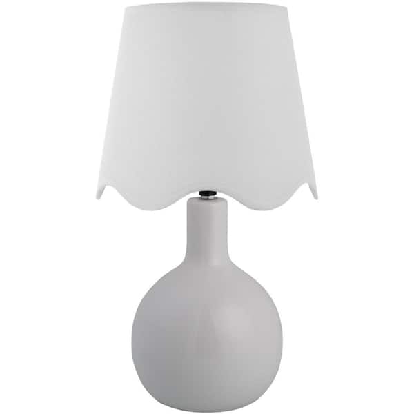 Livabliss Balbao BLA-009 15 in. H x 9 in. W x 9 in. D Accent Table Lamp, White