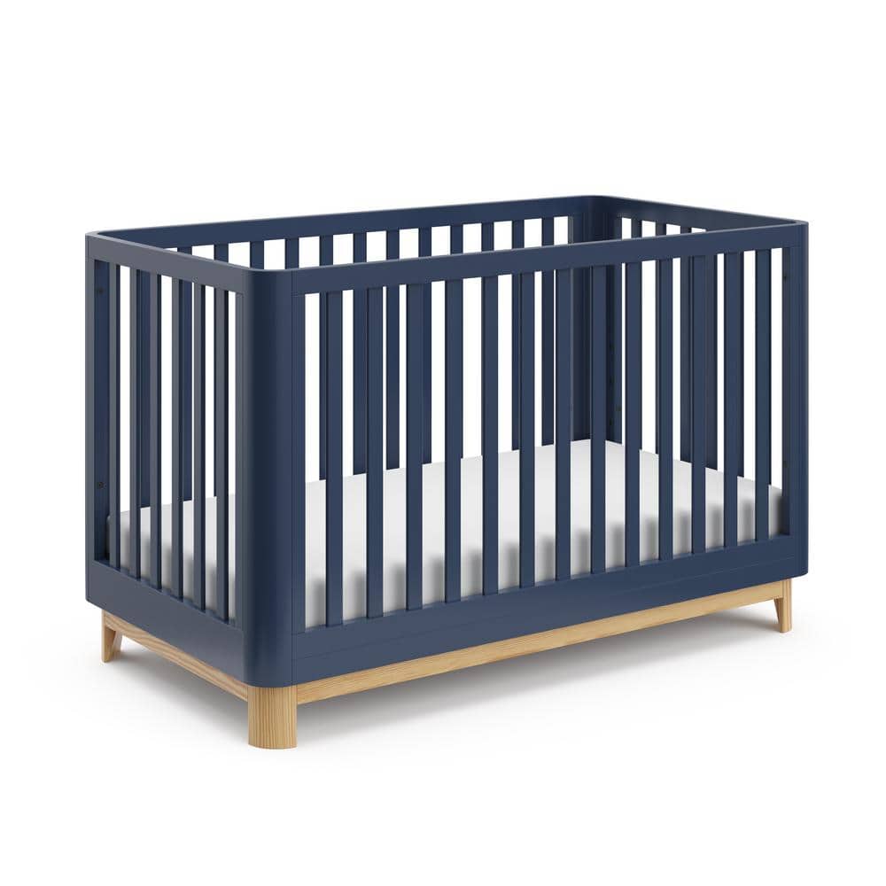 Storkcraft Santos Convertible Crib - Midnight Blue/Natural