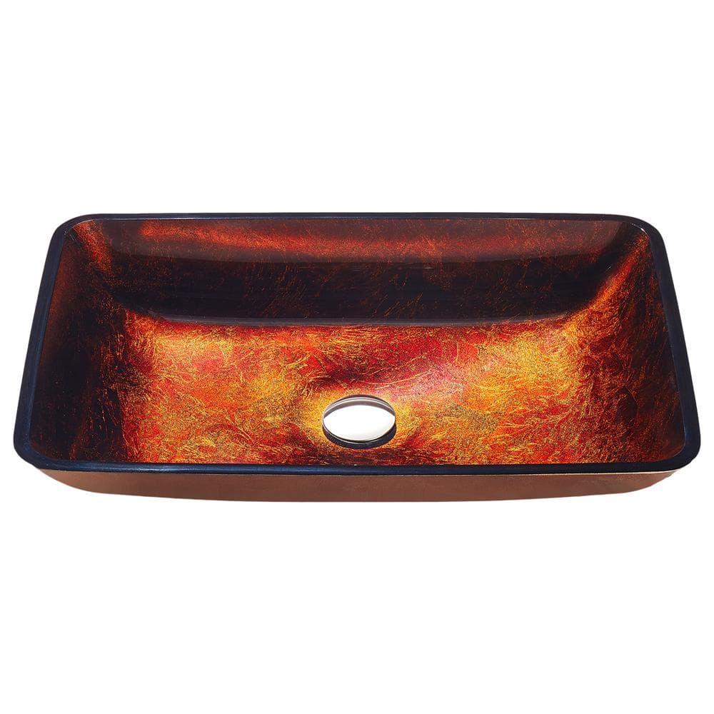 Paradiso Series 22 in. Rectangular Bathroom Vessel Sink in Celestial Bronze
