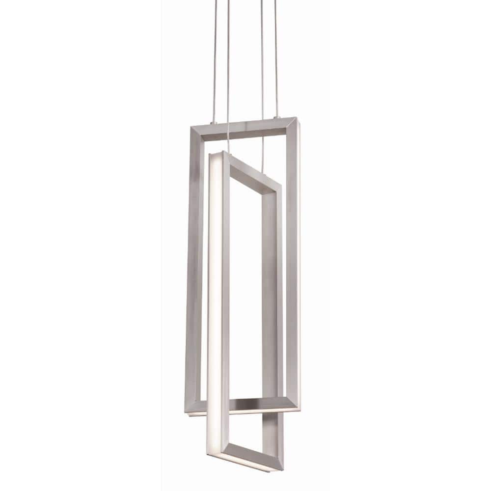 Cole 24-Watt Integrated LED Satin Nickel Geometric Pendant with Acrylic Shade price history on PriceWatchPro