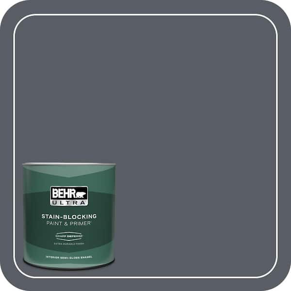 BEHR ULTRA 1 qt. #760F-6 Distant Thunder Extra Durable Semi-Gloss Enamel Interior Paint & Primer