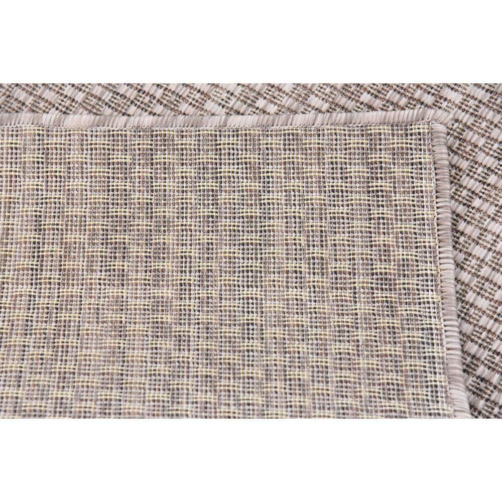 Beige Rectangular Stain-Resistant Outdoor Area Rug 4' x 6'