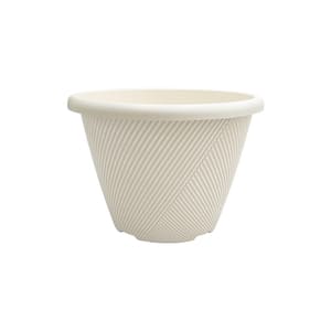 11 in. Eleanora Cream Plastic Self-Watering Planter (11 in. D x 7.9 in. H)