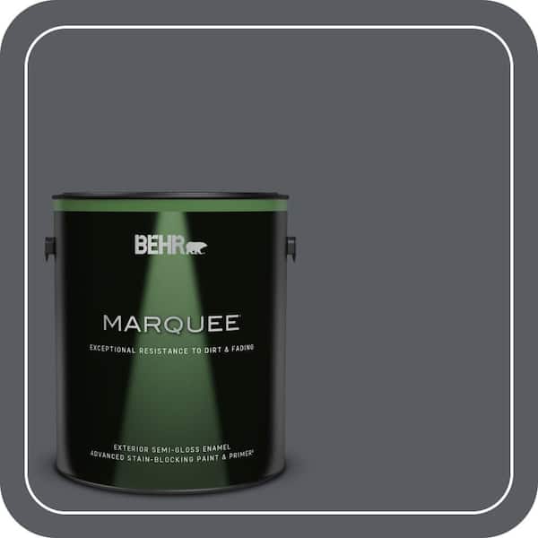 BEHR MARQUEE 1 gal. #PPU18-02 Pencil Point Semi-Gloss Enamel Exterior Paint & Primer