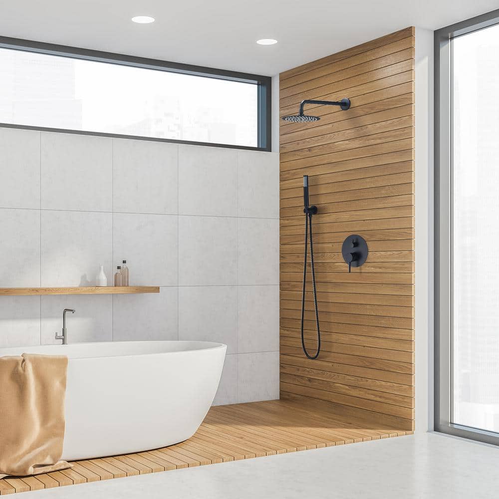 Matte Black Stainless Steel Multi-Head Rain Shower System
