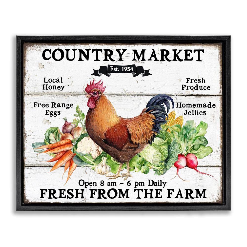 Country Market Vegetables by Creatif Belle Black Floater Frame Food Graphic Art Print 25 in. x 31 in. price history on PriceWatchPro