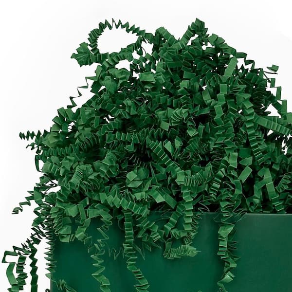 1 lbs. Crinkle Cut Paper Shred Filler for Gift Box Bag Basket Green 10 in. x 0.1 in. Recycled Material