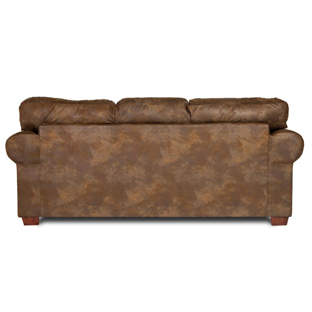 Buckskin Brown Faux Leather Queen Sleeper Sofa