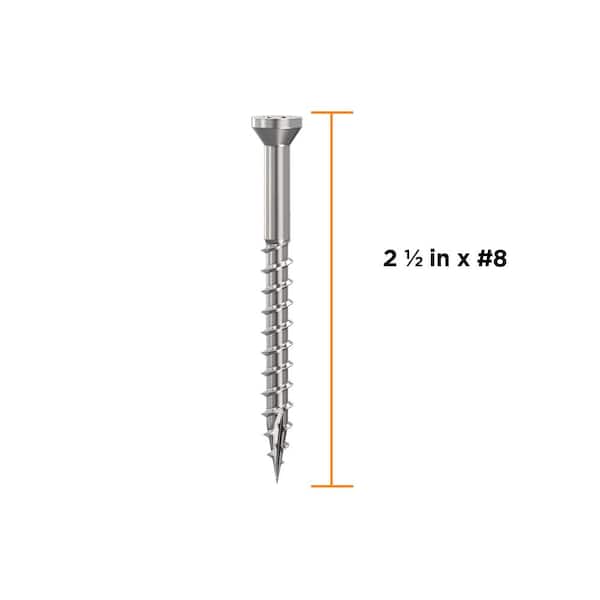 2-1/2 in. #8 316 Stainless Steel Premium Star Drive Trim Screws (100-Count)