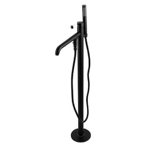 Paris Single-Handle Freestanding Roman Tub Faucet with Hand Shower in Matte Black