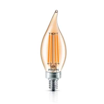 40-Watt Equivalent BA11 Dimmable Vintage Edison LED Candle Light Bulb Candelabra Base Amber Warm White (2000K)