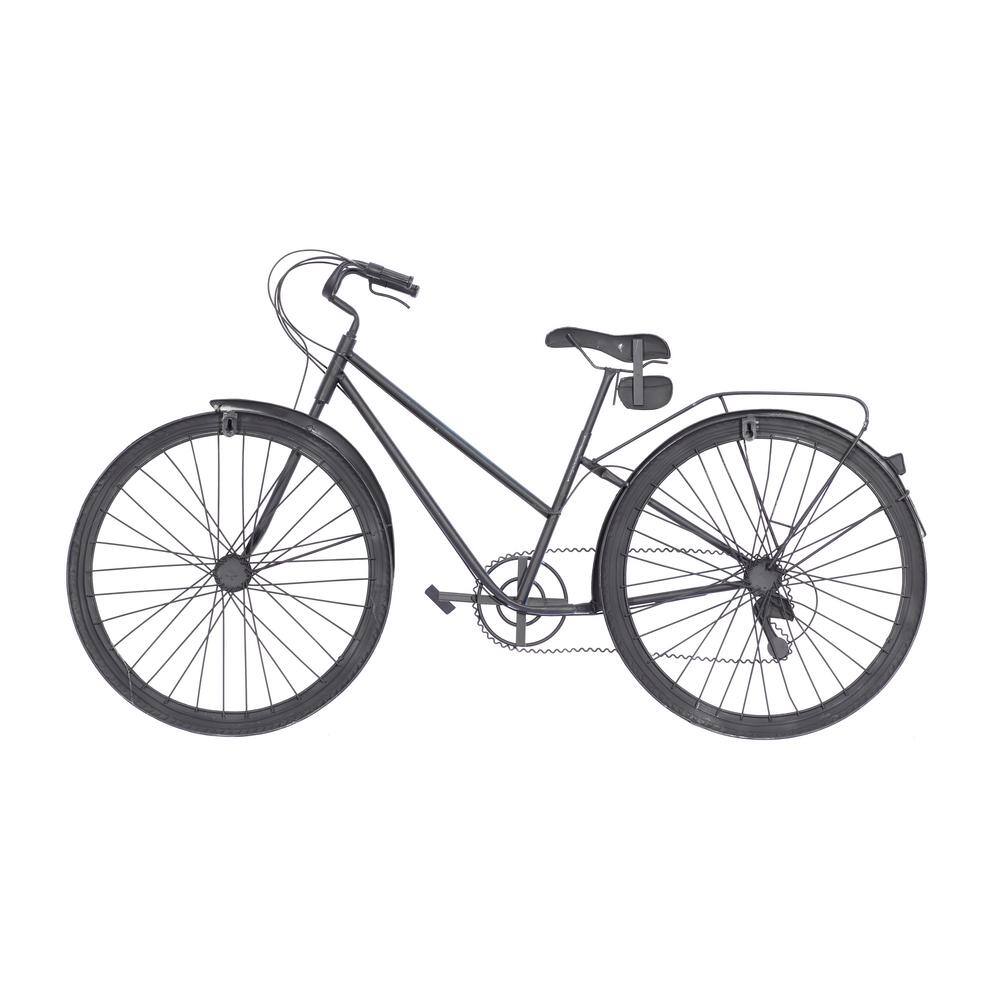 Industrial Brown and Black Iron Bicycle Wall Sculpture
