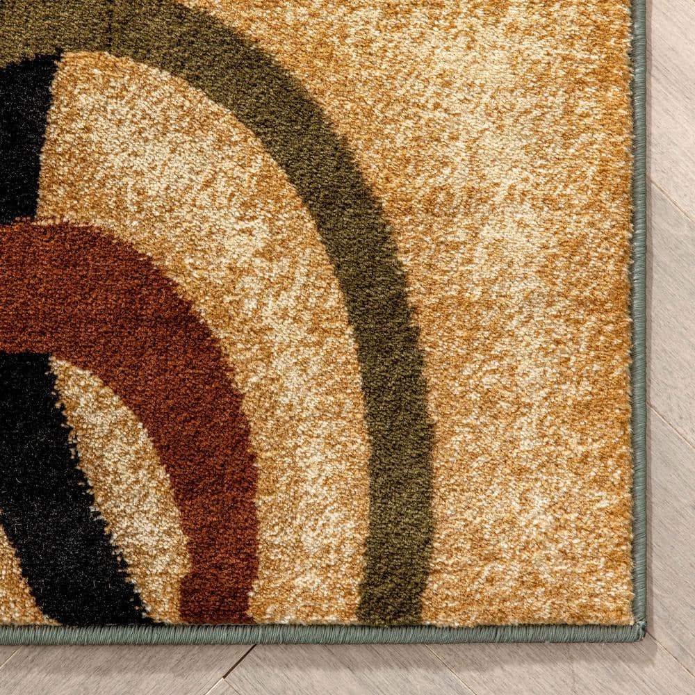 Light Blue Geometric Modern Synthetic Area Rug 5'3" x 7'3"