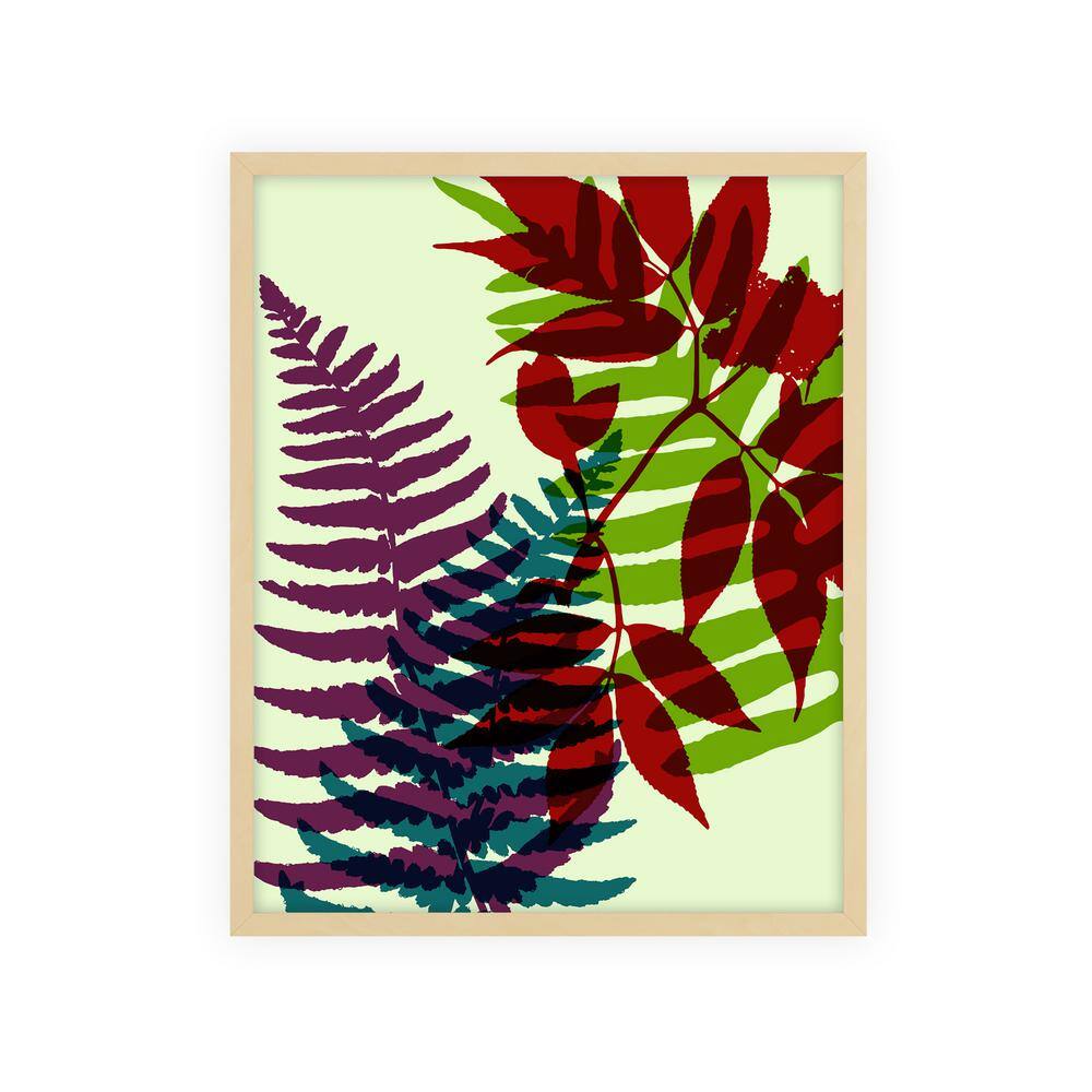 Modern Leaves Framed Nature Art Print 42 in. x 34 in.
