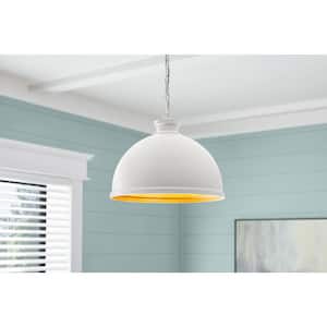 Tallulah 4-Light White Pendant Hanging Light, Dome Kitchen Pendant Lighting