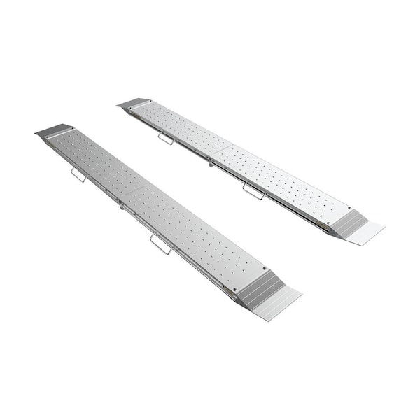 96 in. x 10 in. Portable Aluminum Loading Ramps for Motorcycles and ATV - From Pickup Trucks,Trailers and Vans,(2-Pack)