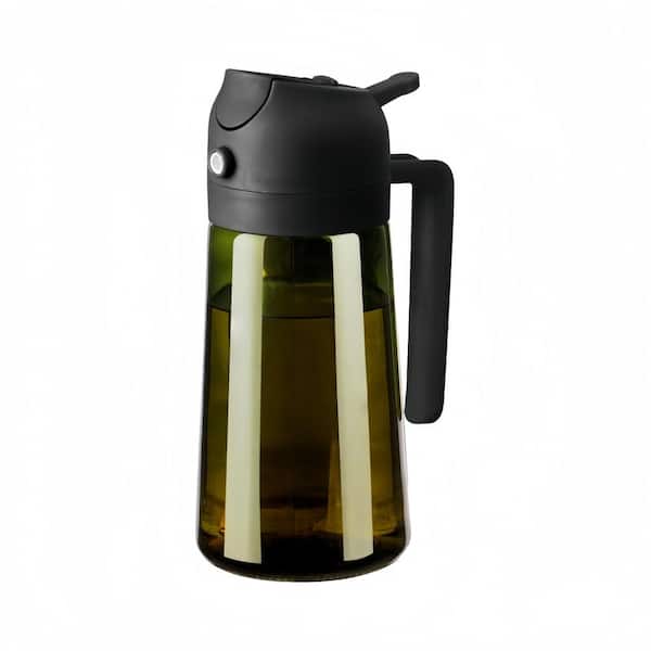 16 oz. Glass Oil Dispenser and Sprayer with Light-Proof Design for Kitchen, Air Fryer, Cooking, Salad, and BBQ (1-Pack)