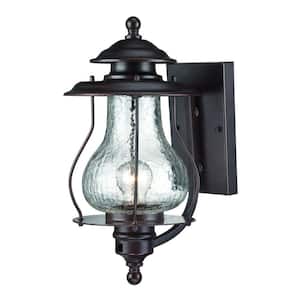Blue Ridge Collection 1-Light Architectural Bronze Outdoor Wall Lantern Sconce