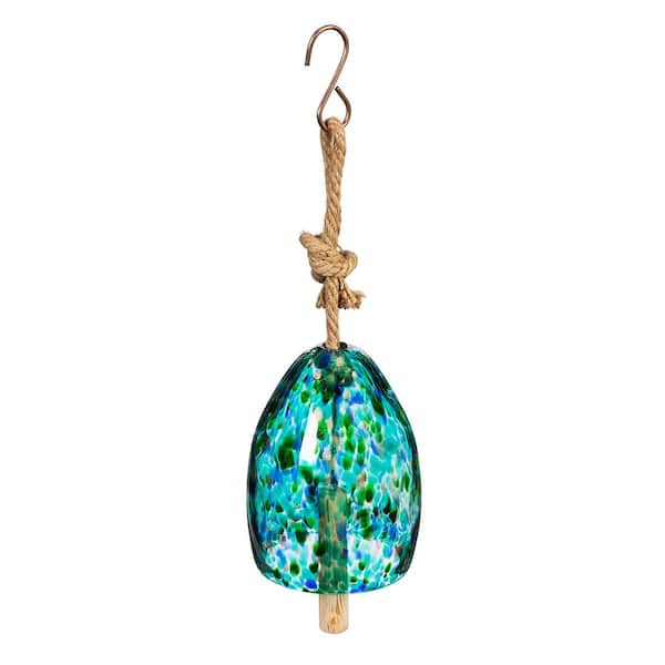8 in. Art Glass Speckle Turquoise Bell Chime