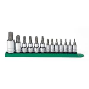 1/4 in., 3/8 in. and 1/2 in. Drive Tamper Proof Torx Bit Socket Set (13-Piece)