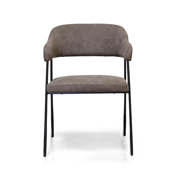 AndMakers Maxwell Cream Grey Polyester Blend Fabric Dining Side Chair (Set of 2)